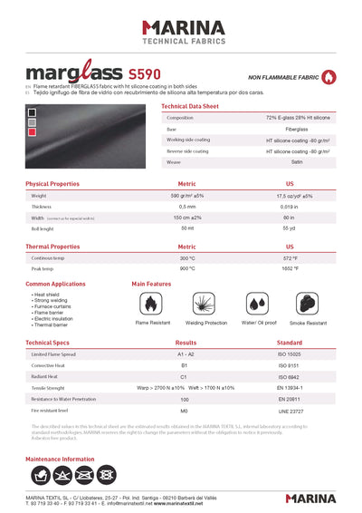 Textil ignífugo Marglass S590