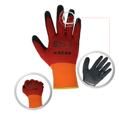 Guante Poliester Latex corrugado Krono