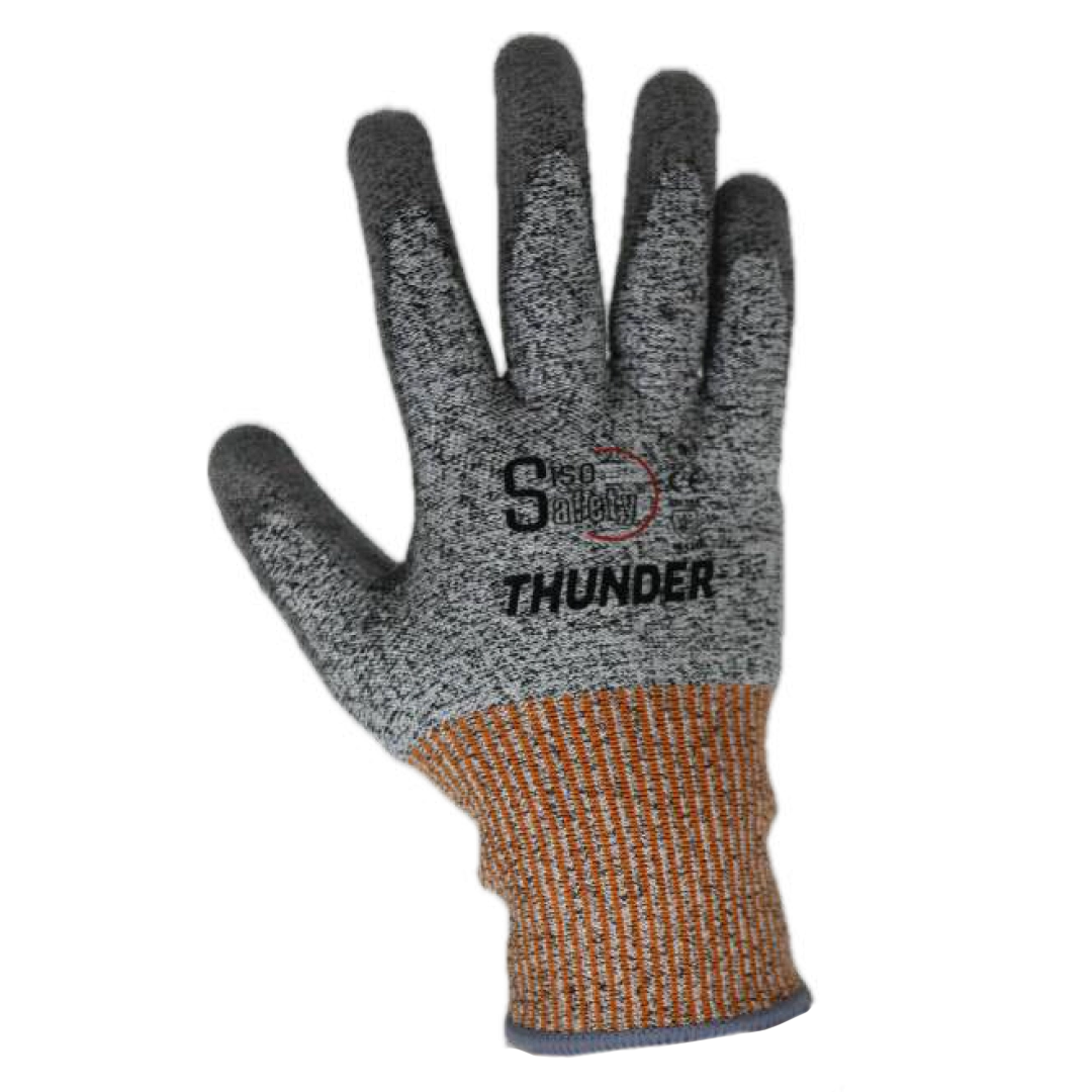Guante resistente al corte nivel 5 PU HPPE Thunder